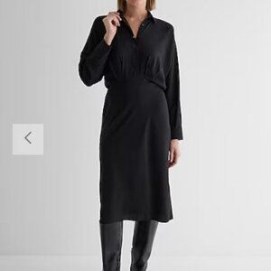 NWT Express Half Button Up Midi Portofino Shirt Dress - size: XL